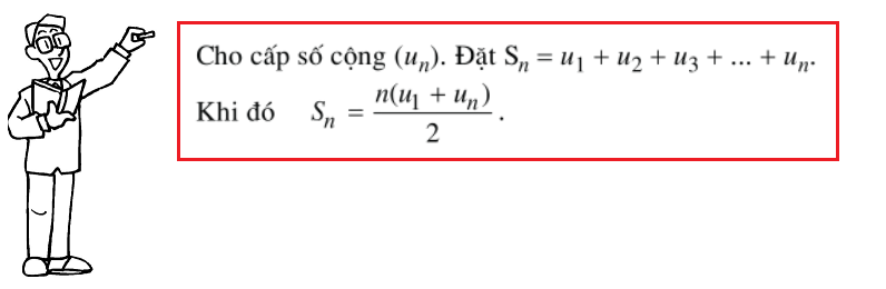 Công thức tính tổng số hạng đầu của cấp số cộng